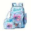 Large Capacity Schoolbag with Shoulder Strap; Student Three-piece Pencil Case Set