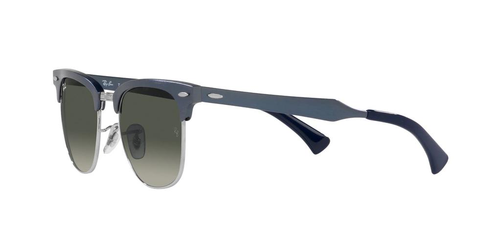 RB3507 Clubmaster Aluminum Brushed Blue on 51 Ray-Ban Sunglasses, 924871, Silver,