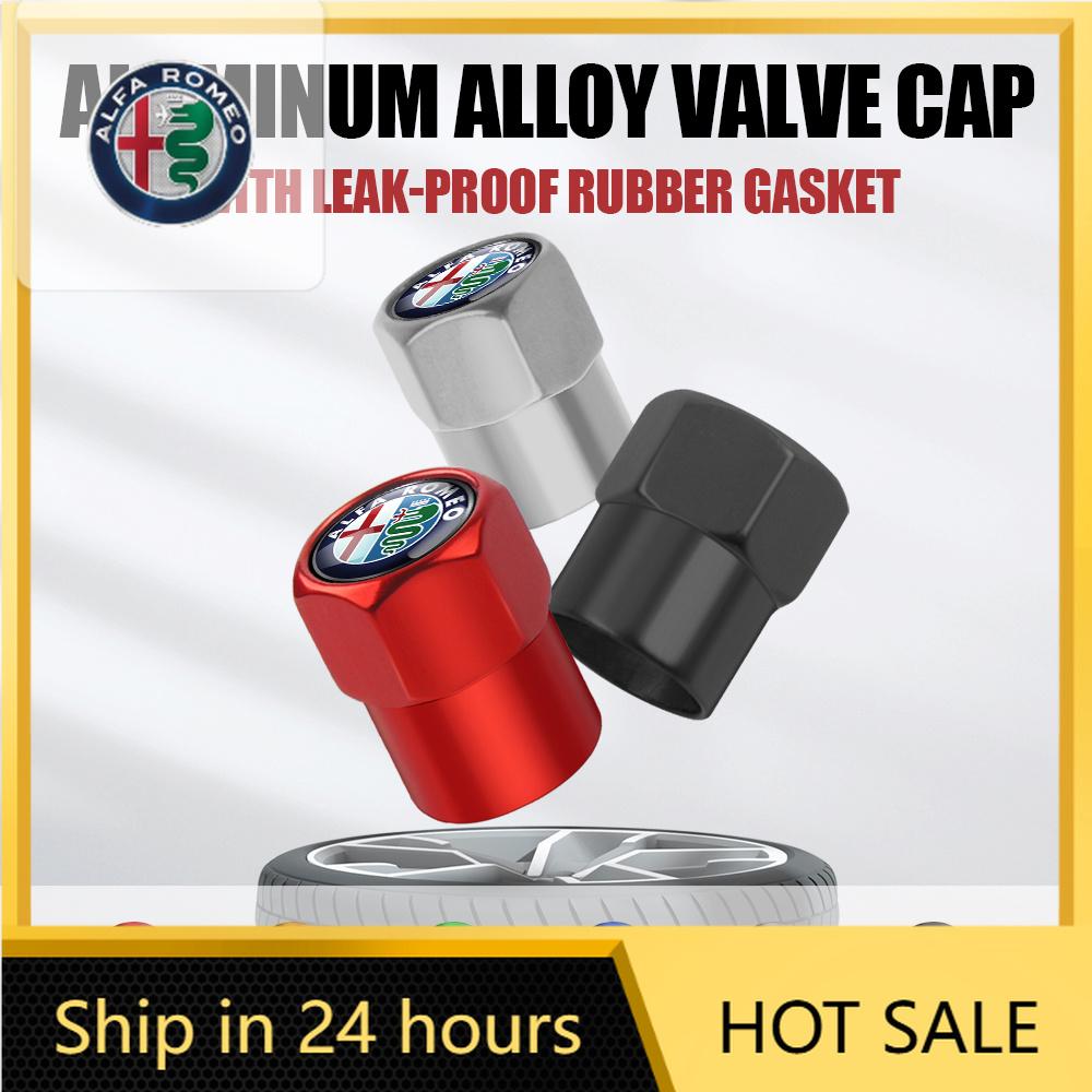 Car Sticker For Alfa Romeo 159 147 4PCS Car Badge Wheel Tires Valve Caps Metal Tyre Dust Cover For Alfa Romeo Giulia 147 156 159 rvcr43
