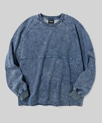 Beodeonteu Knit Denim Washed Sweatshirt [Indigo]