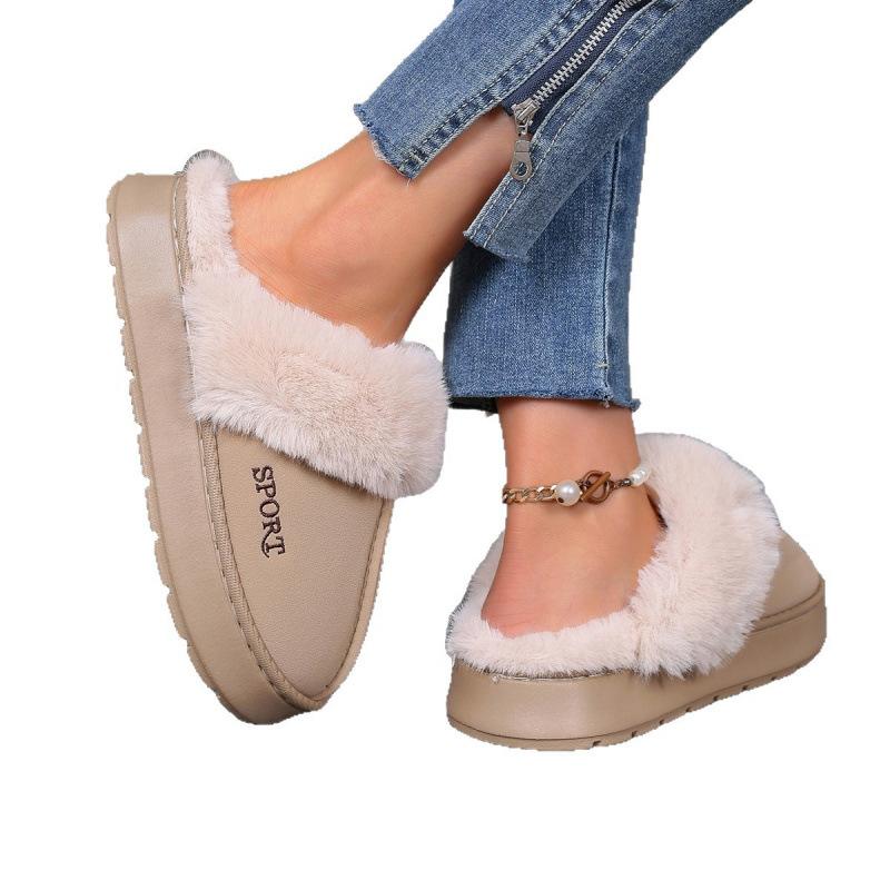 New winter hairy home slippers indoor and outdoor thermal slippers cotton slippers