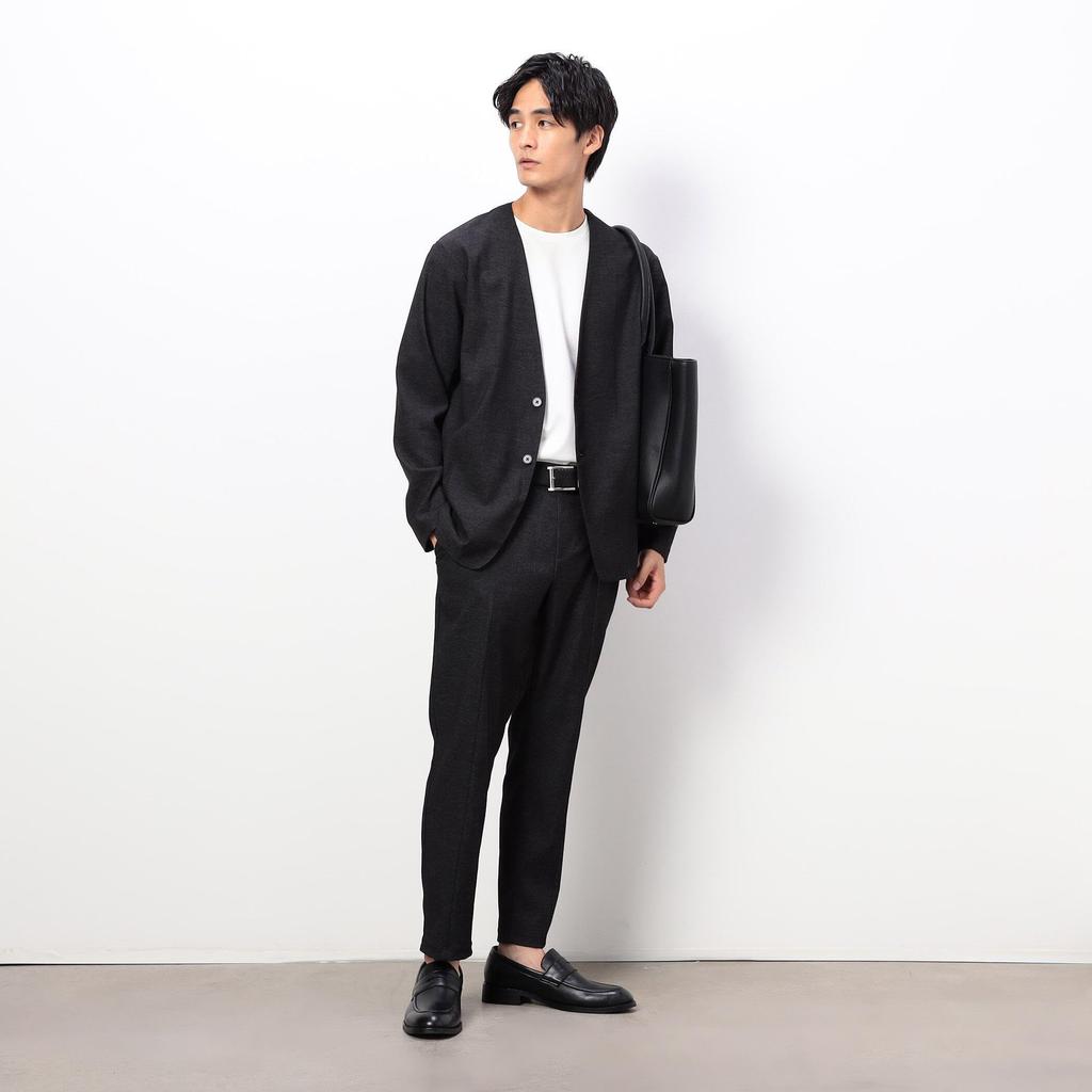 Comme Ca Ism Stretch Collarless Size Suitable for Denim-Like Jacket, Black, M, 47-25JM12-205, Co-ordination