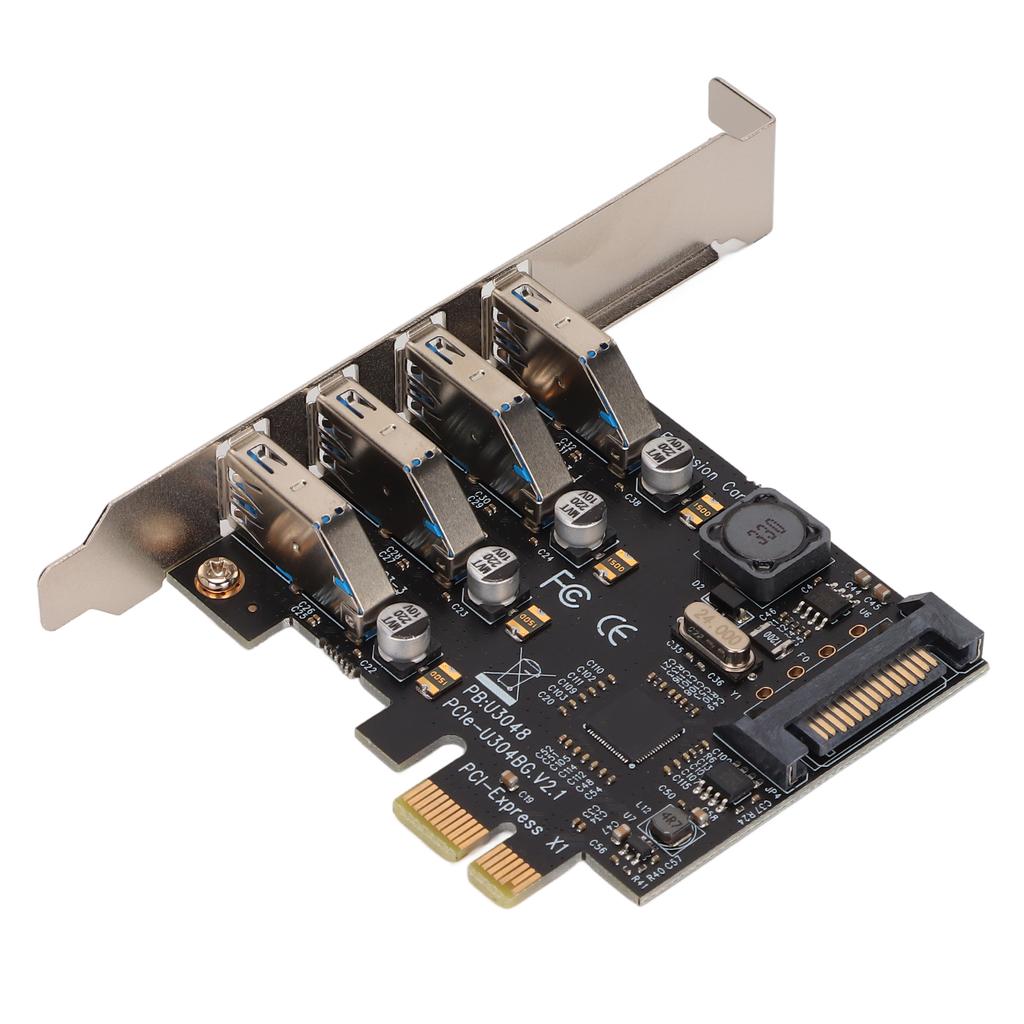 PCI E To USB 3.0 Expansion Card 5GB Transmission 4 Ports 15Pin Rear USB3.0 Expansion Card For