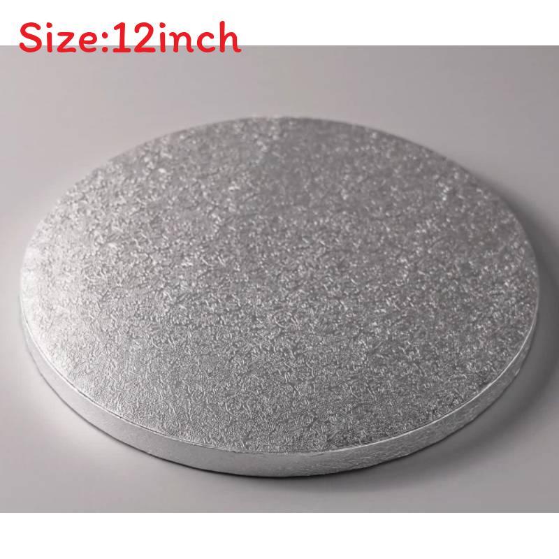

Cake Board Round 12in Paper With Pe Coating For Bakery And Kitchen Use срібний