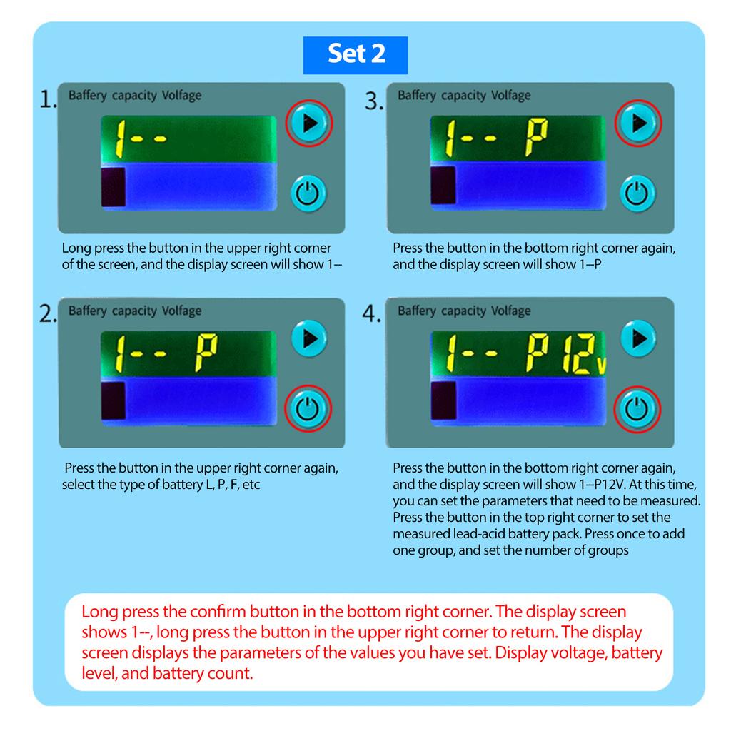 10 100V LCD Battery Monitor 12V 24V 36V 48V Digital Battery Capacity Voltmeter Tester Percentage Level Voltage