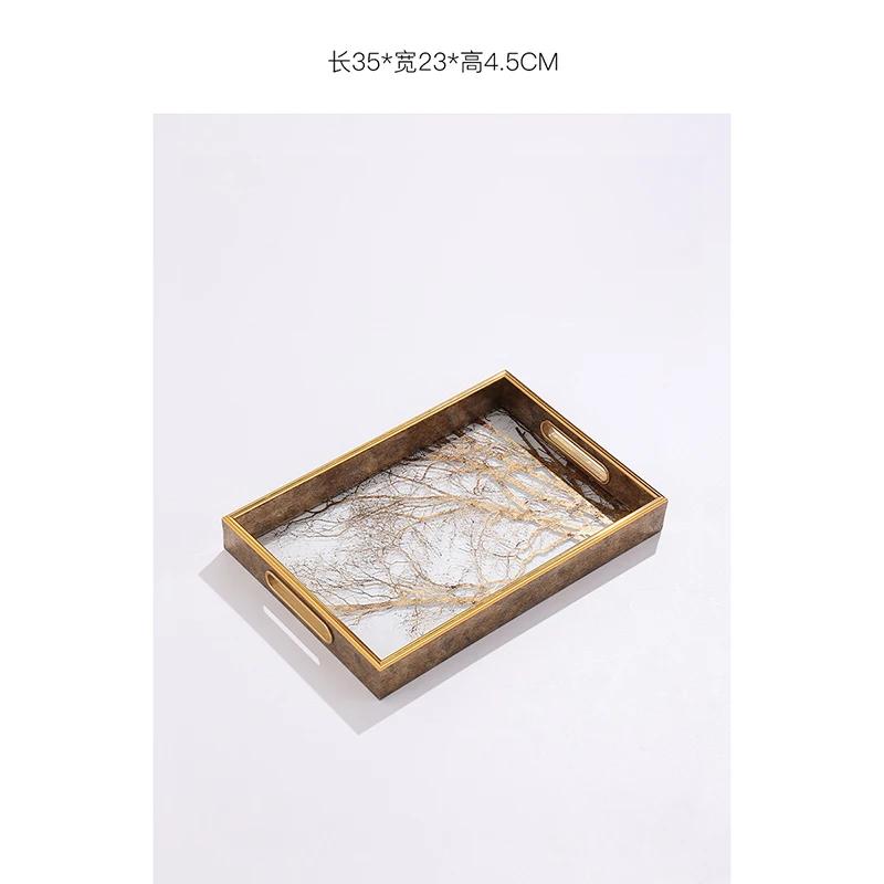 

Легкий роскошный золотой поднос для веток, гостиная, спальня, дом, высококачественный поднос для хранения вещей