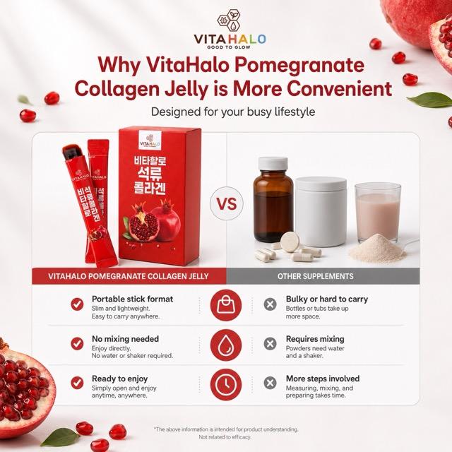 VITAHALO Granatapfel Kollagen Gelee Stick 20g 30 Stück