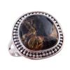 Natural Black Copper Turquoise Gemstone 925 Solid Sterling Silver Ring S.6 t7d69