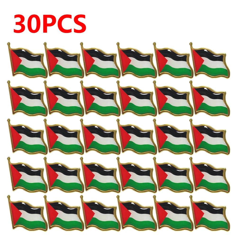 1-30PC Palestine National Flag Pin Country Flag Metal Lapel Pin Palestine Brooch Badges For Clothes Bag Hat Collar Accessories
