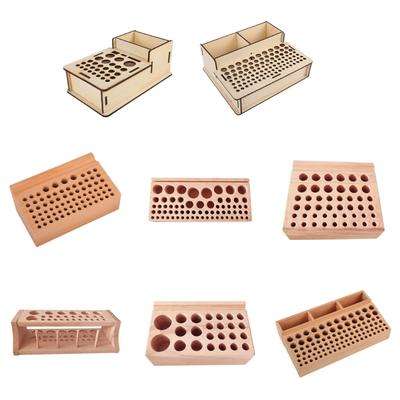 Wooden Leather Tool Holders, Leather Tools Storage Rack with Multiple Holes, Wooden Leather Craft Tools Organiser Stand
