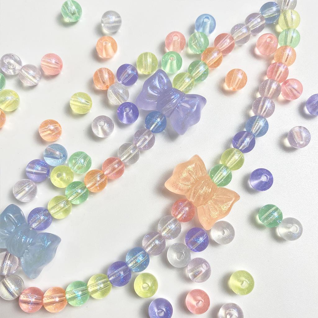 

8mm Colorful Fine Glitter Mermaid Beads for DIY Bracelets & Earrings 8mm, Aperture 2mm