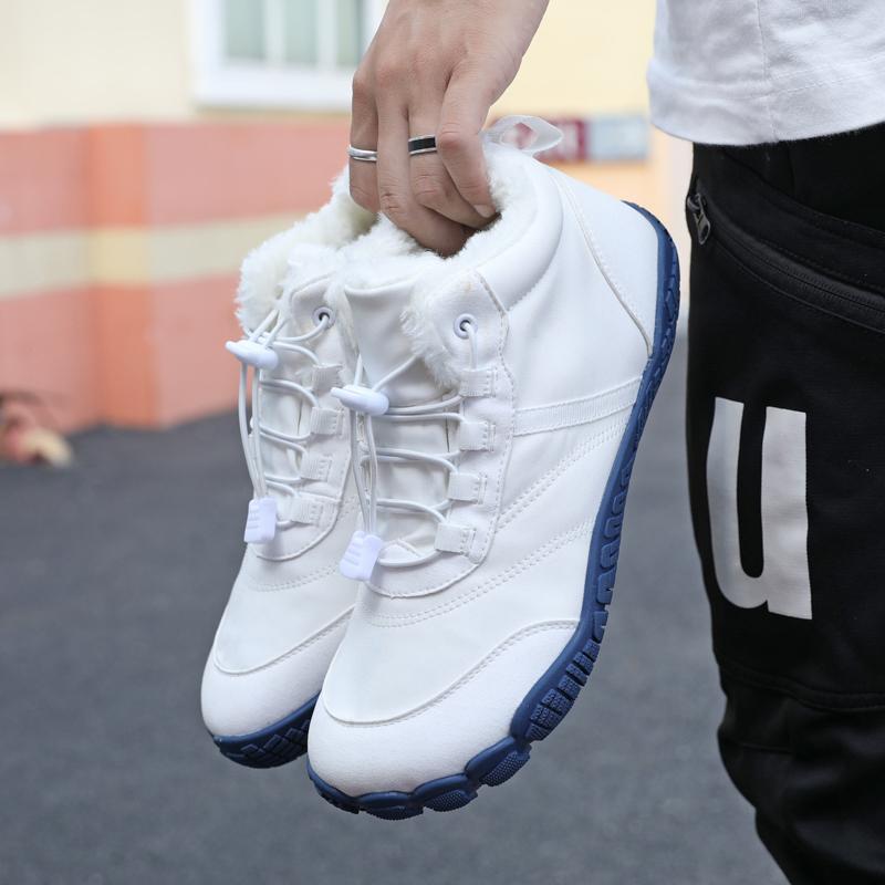 Men Winter Outdoor Velvet Warm Snow Boots Walking Shoes Waterproof Ski Shoes High-Top Large Size Cotton Boots Thick Cotton Shoes