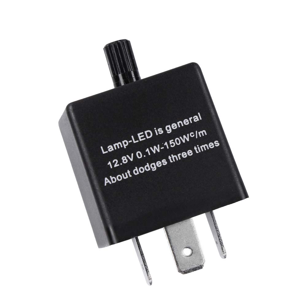 YUNPICAR General Purpose CF14 3-Pin IC Turn Signal Relay, LED Flashing Speed Adjustment, Hifra Prevention