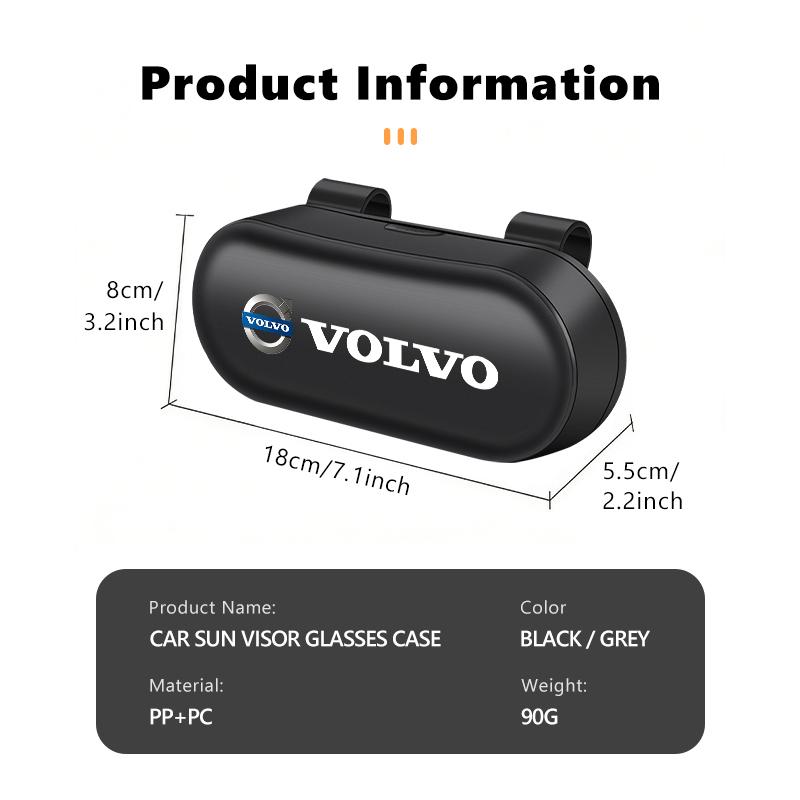 Car Glasses Box Sun Visor Glasses Holder Eyeglasses Storage Case For Volvo Xc60 Xc90 V40 V60 S60 V50 V90 S80 C40 XC40 V70 XC70