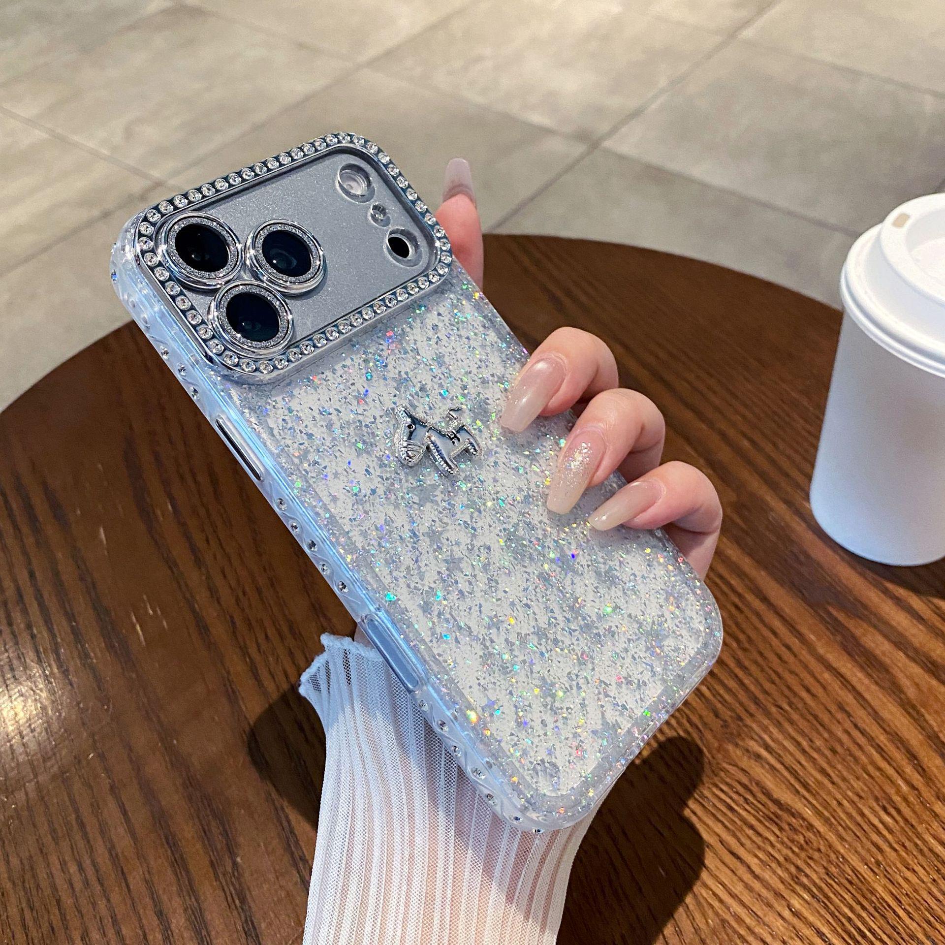 

Super Flash Silver Little Horse Clear iPhone Case for 17 Pro Max, 16 Pro, 15, 14 - Drop-proof, Premium Feel iPhone 14 Pro