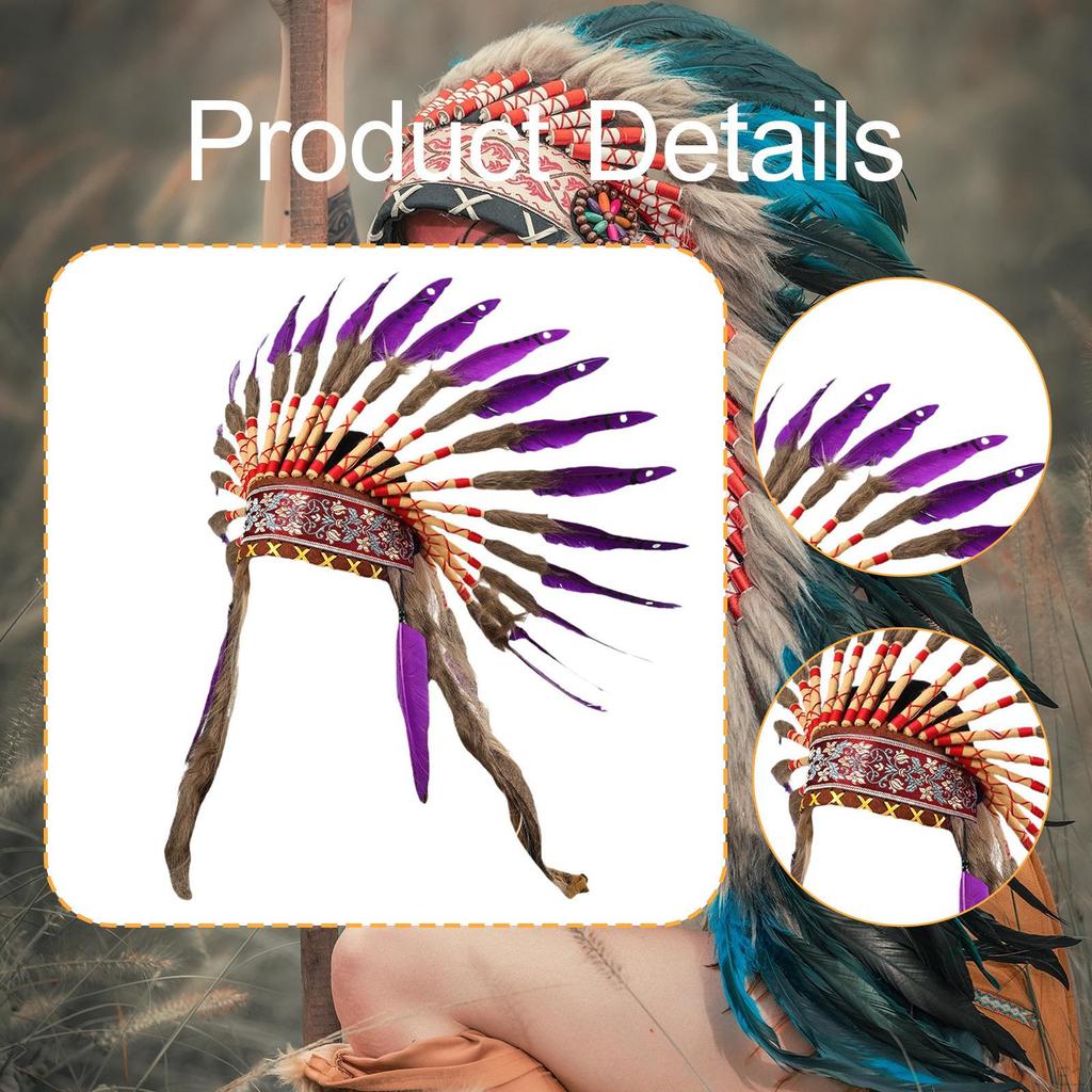 Pióropusz Indian Amerykańskich Pióropusz Piórkowy na Pokaz Sceniczny Przebranie
