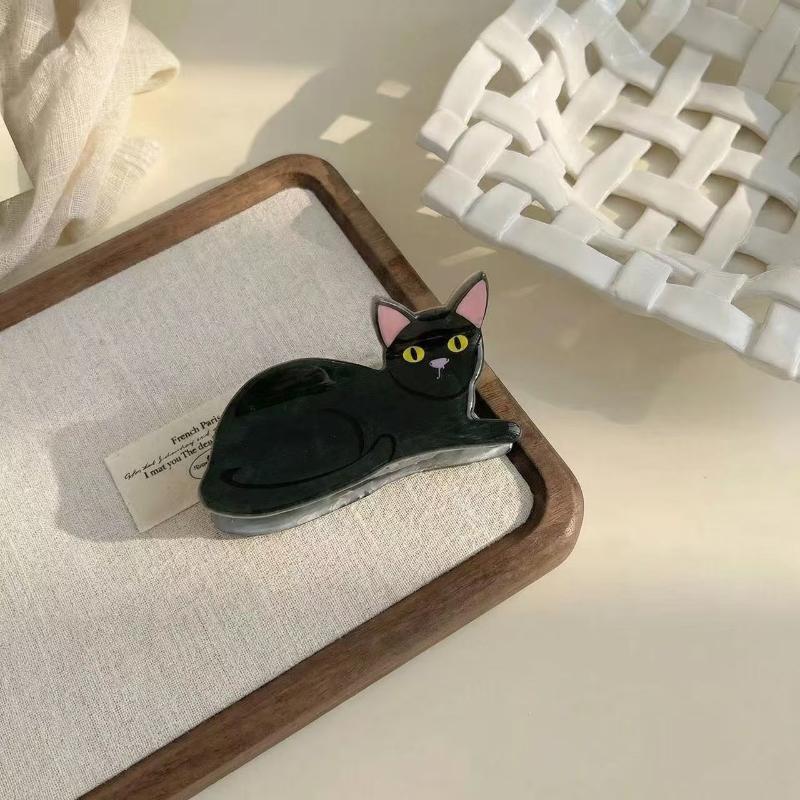 Cute Cat Hair Claw Clip Non-slip Strong Hold Kitten Claw Hair Accessory for Women Half Up Hairstyle All Occasions Use