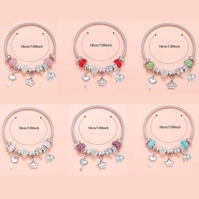 Bracciale con ciondolo TEMU fai da te Pink Love: gioielli di lusso leggeri con diamanti, eleganti e versatili.