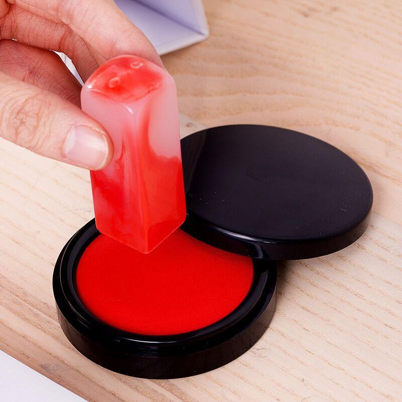 Fast-drying Ink Pad Oil-based Red Round Ink Financial Stamping Press By Hand To Leave Fingerprints Office Seal Office Supplies