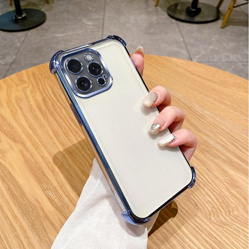 

For iPhone 17 Pro Max Case iPhone 14 Pro 16 14 15 Plus Phone Case Four Corners Thickening Shookproof Plating Silicone back cover iPhone 16e