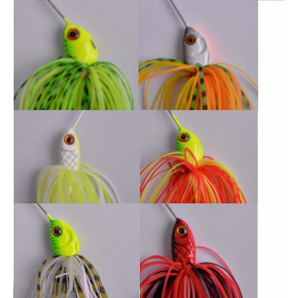 Bass Fishing Spinner Bait Kits Bass Lures Hard Metal Spinnerbait Jigs Multicolor Buzzbait Swimbaits Silicon Skirt Swim Jigs for Bass Trout Pike