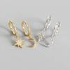 1 Pair of Exquisite Earrings Ins Studded With Diamonds And Stars And Moon Asymmetrical Earrings Versatile Cold Style Earrings For Women