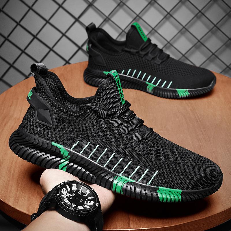 New Mesh Black Summer School Shoes Men's Flying Weaving Internet Celebrity Athleisure Trend Shoes Douyin Breathable