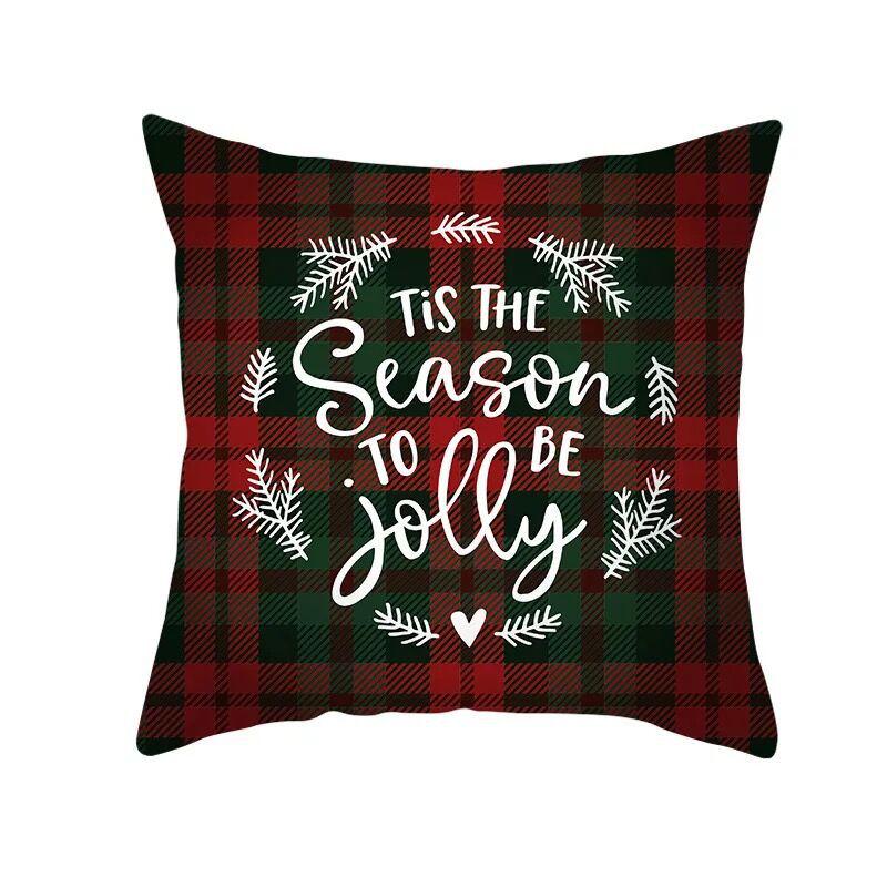 Classic Red Plaid Christmas Pillowcase Festive Home Decoration Gift Pillow Cushion Cover