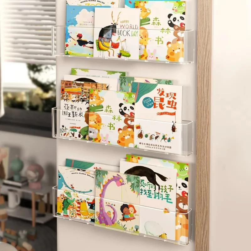 For Organizer Picture Book Display Cabinet Bookshelf Children's Wall Behind The Door Reading Magazine Storage Wall Hanging Books