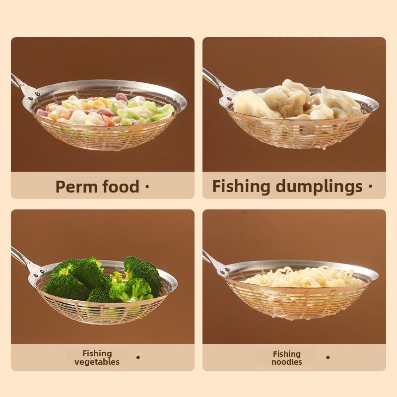 Household Large Food-grade Fried Kitchen Dumplings Long-handled Spoon