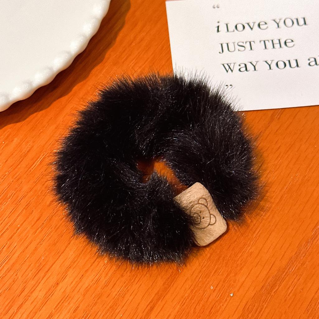 Nytt mykt plysjtau koreansk tykt høyelastisk bjørnehårbånd Fletting av hårtilbehør Hestehalehodeplagg Scrunchies