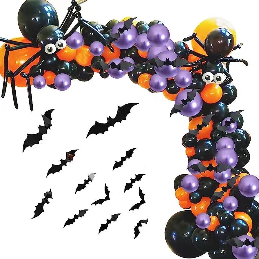 Halloween Balloon Arch Set Halloween Balloon Party Background Decoration Aluminum Film Latex Balloon Set