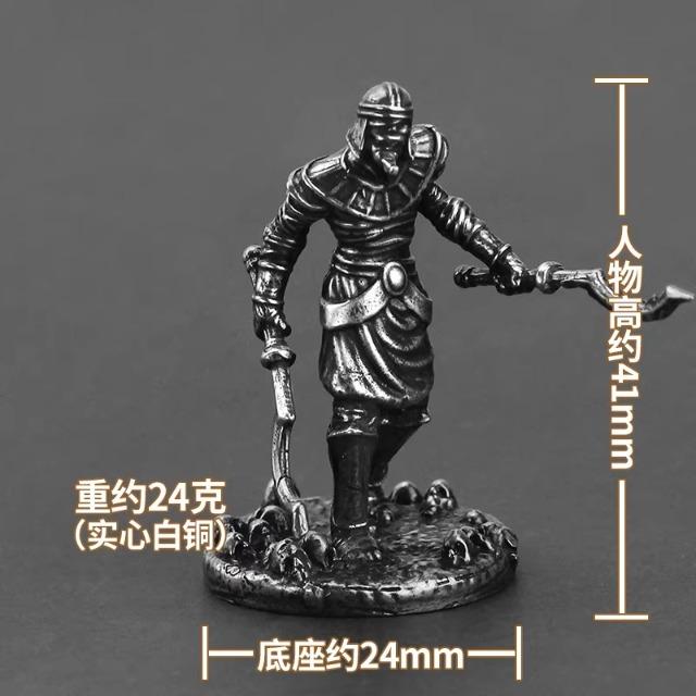 Vintage Egyptian Mummy Warrior Handmade Cupronickel Soldier Figurine for Tabletop Game, Car Decor, Collectible Gift for Men