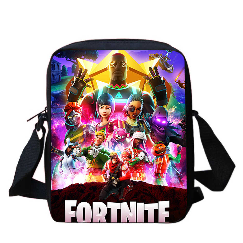 Cute Fortnite Cartoon Shoulder Crossbody Bag, Unisex Kids Aged 5-8, Light Printed Storage Handbag for Elementary Children