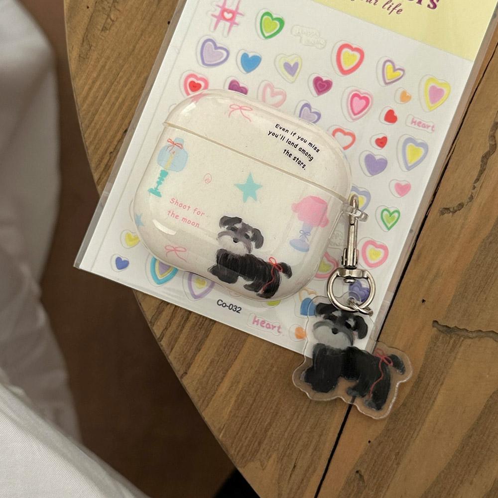 Illustration Cartoon Puppy Pendant Soft TPU Protection Case for AirPods 1 or 2 3 4 Pro 2 Shockproof Earphone Cover