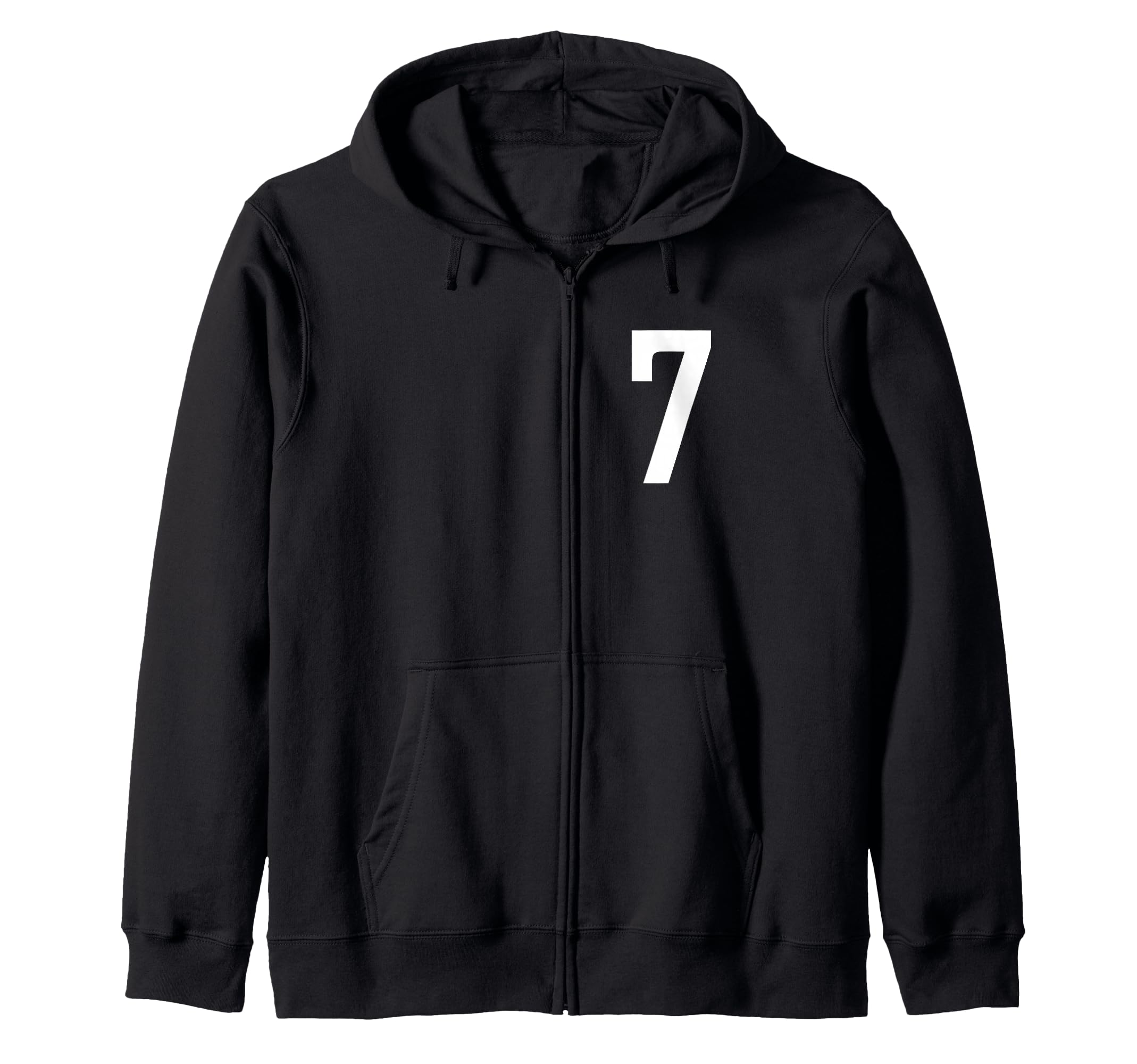 

Number Seven #7 Sports Team Uniform Birthday 7 Zip Hoodie