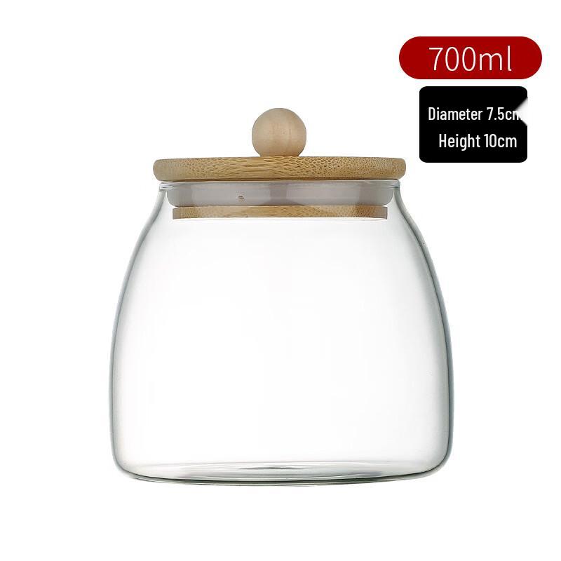 UOSU Triangular High Borosilicate Glass Airtight Storage Jars, 700ml, 2-Pack