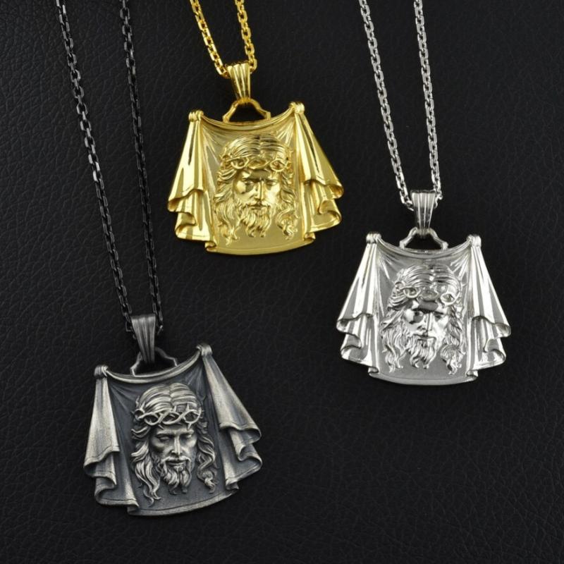 Mode Jesus Gebet Halskette Halskette Männer Jesus Gebet Kreuz Halskette Thanksgiving Geschenk Herrenmode Vintage-Schmuck