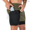 Kamuflaj Koşu Şortu Erkekler Spor Salonu Spor Şortu 2'si 1 Arada Hızlı Kuruyan Antrenman Egzersiz Spor Salonu Fitness Koşu Şortu Yaz Erkek Şortu