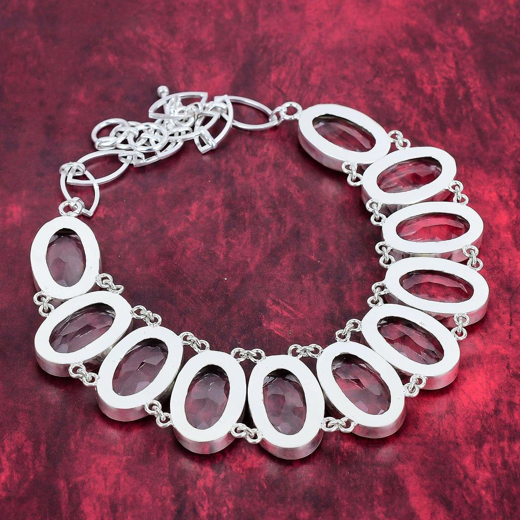 Faceted White Topaz Jewelry Handmade Gemstone Necklace, 925 Solid Sterling Silver Necklace Unique Design Jewelry, Adjustable Chain Necklace