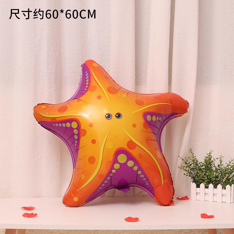 Ocean Animal Balloons, Baby Birthday Party Arrangement, Children'S Birthday Cartoon Living Room Print Special Shape
