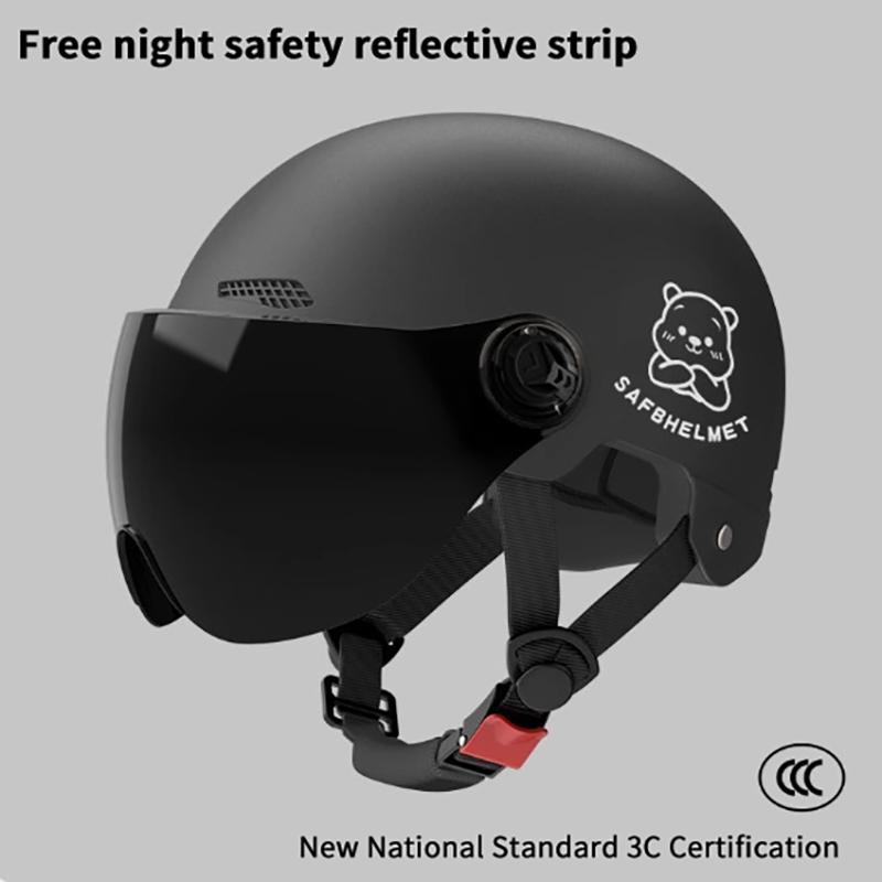 1 Pezzo Certificato 3C Casco Semimoto Elettrica per Adulti Uomo e Donna con Occhiali Casco di Sicurezza per Bicicletta