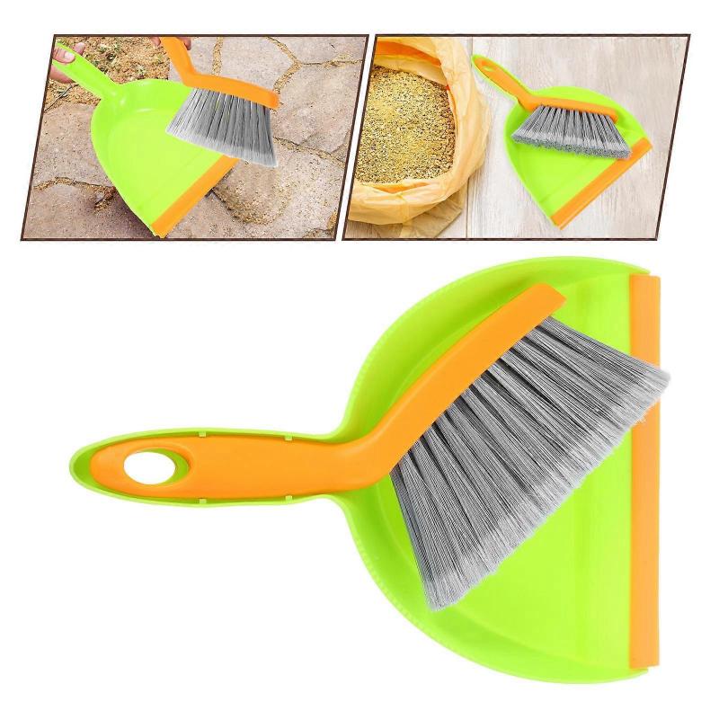 Small Broom with Dustpan for Table Cleaning Office Desktop Use 1Set Plastic