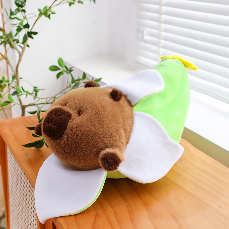 

Cute capybara turned into banana plush toy ugly cute kapibara doll grab machine doll gift exchange 30 cm 0.28kg зелёный
