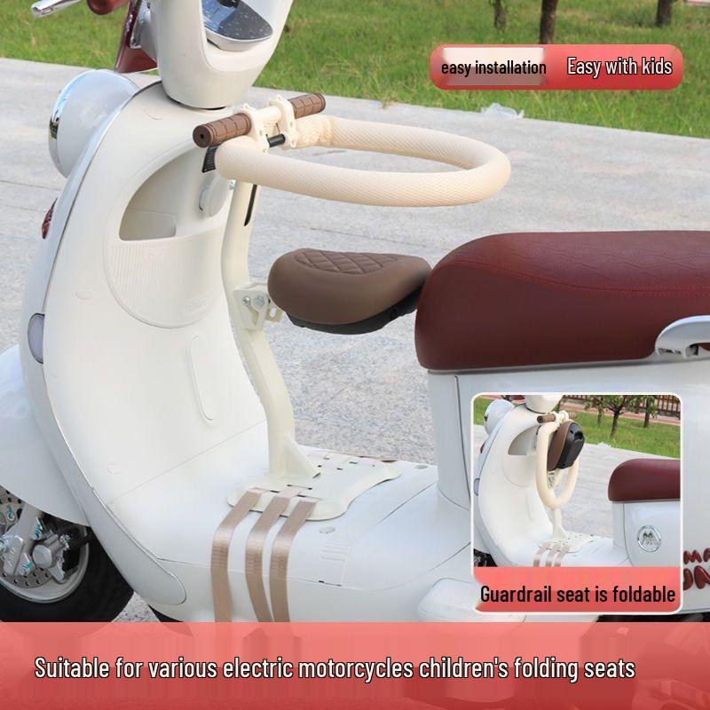 Universal Front-Mounted Electric Bicycle Safety Seat for Children – Foldable Design