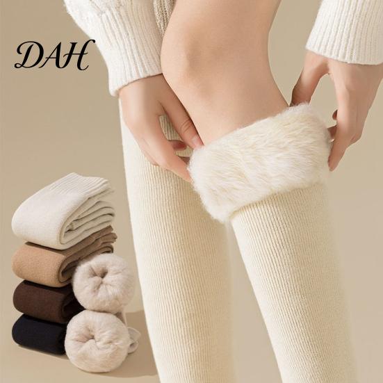 Thermal Compression Leg Sleeves Winter Warmers for Women, Over The Knee Thigh High Socks, Solid Color Boot Socks Soft Sleeves, Thickened Plush