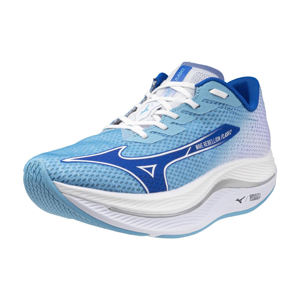 Mizuno Chaussures de Running Wave Rebellion Flash 2 pour Bleu Épais x Bleu x 2E Jogging, Marathon, Entraînement, Sports, Légères, Résilientes, Semelle, Homme,