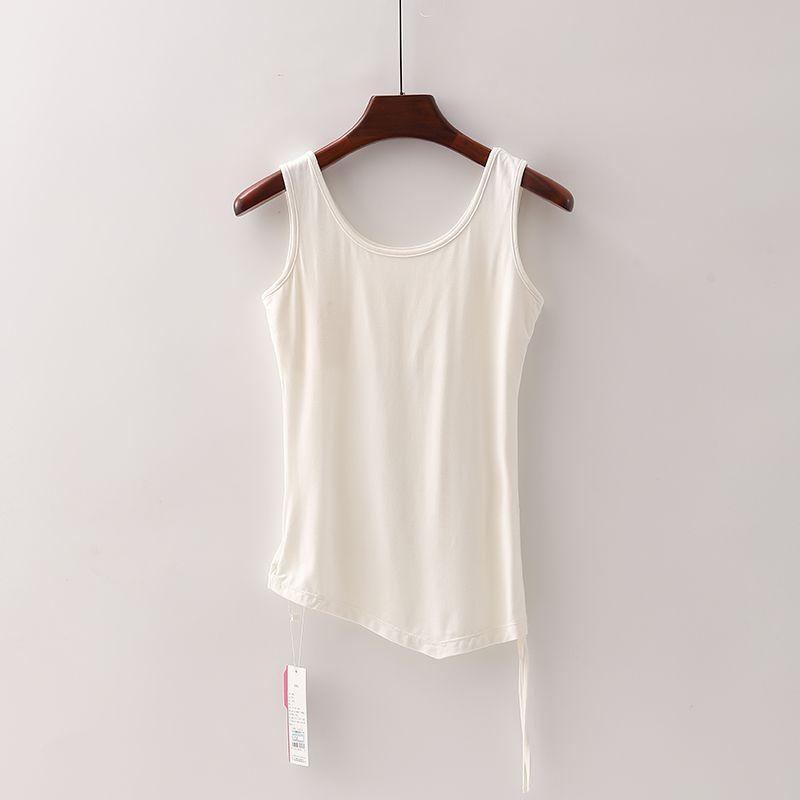 

[Цяо] Скидка на бренд торгового центра Женский новый мягкий с подкладкой Можно добавить нагрудную подушечку Жилет для йоги и спорта 3t507 White S/155