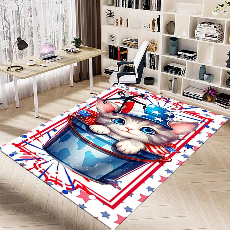 1PC Kitten Flag Extra Large Non Slip Floor Carpet, Office, Family, Studio Large Area Rug Indoor Rugs, Bold Statement Piece