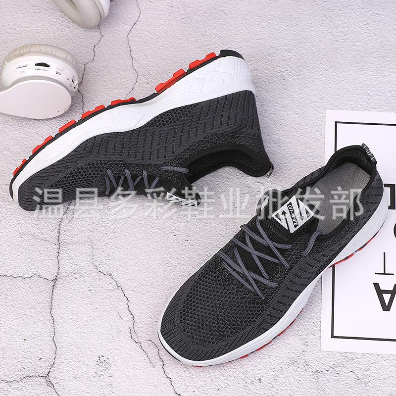 New lace-up casual sports shoes platform-soled real fly-woven running shoes cloth shoes